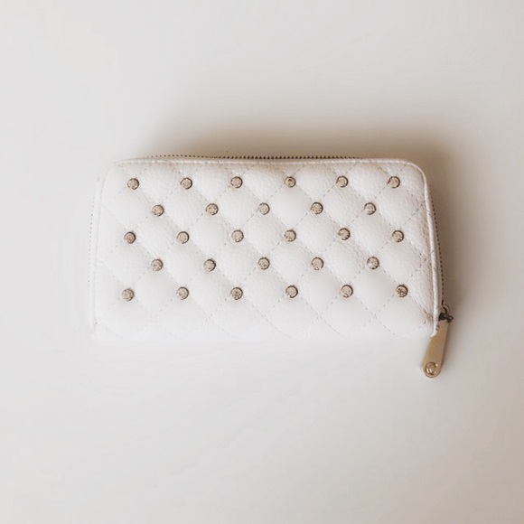 Handbags - White quilted leather studded wallet